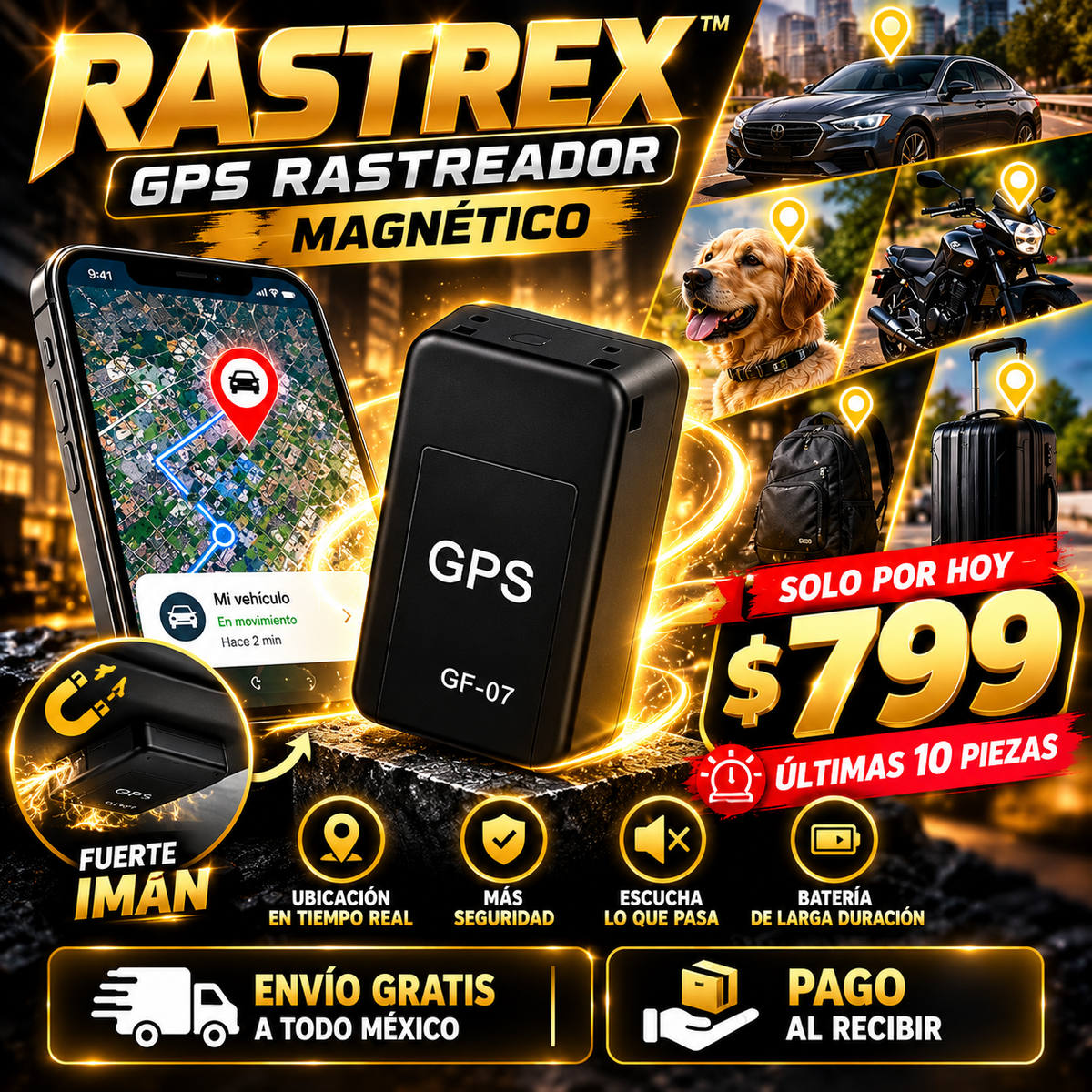 RASTREX™| GPS Rastreador Magnetico